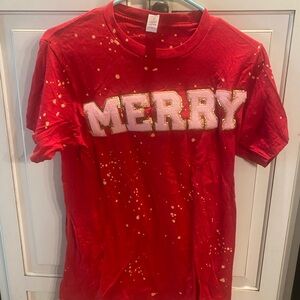 Red 'Merry' T-Shirt NWOT